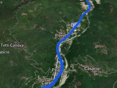 GIS hazard overlay on satellite imagery.